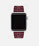 COACH®,APPLE WATCH® STRAP, 38MM, 40MM AND 41MM,Burgundy,Front View