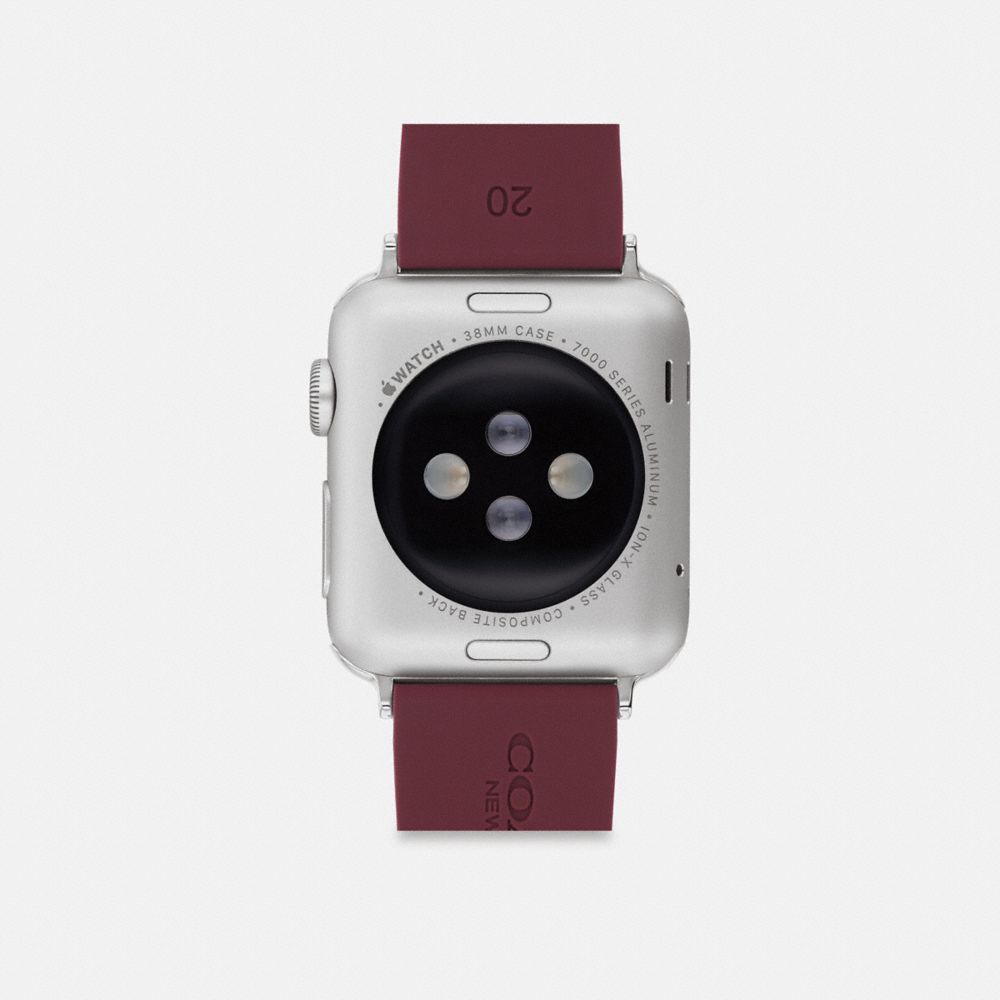 COACH®,BRACELET APPLE WATCH®, 38 MM, 40 MM ET 41 MM,Bordeaux,Back View