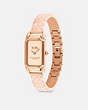 COACH®,CADIE WATCH, 17.5MM X 28.5MM,Blush/Rose Gold,Angle View