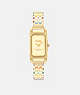 COACH®,CADIE WATCH, 17.5MM X 28.5MM,Rainbow/ Gold,Front View