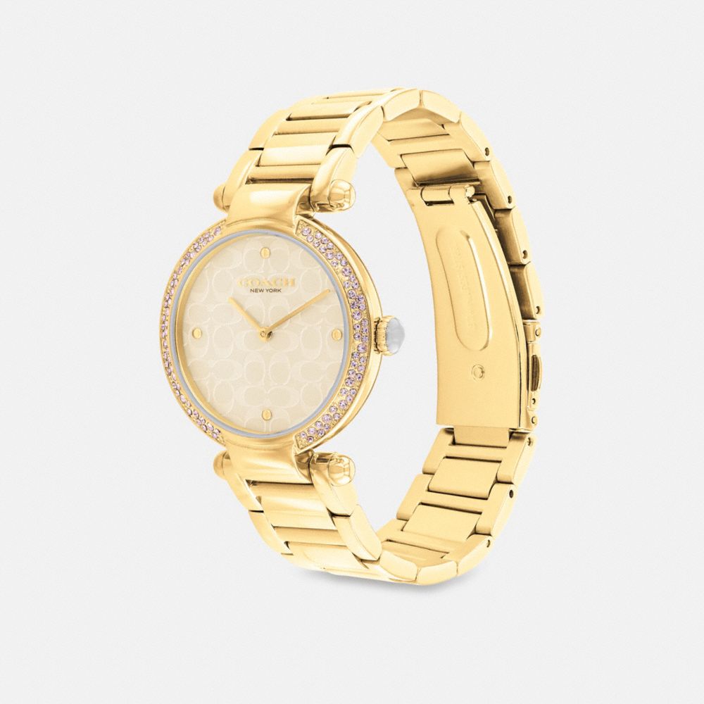 COACH®,MONTRE CARY, 34 MM,Or,Angle View