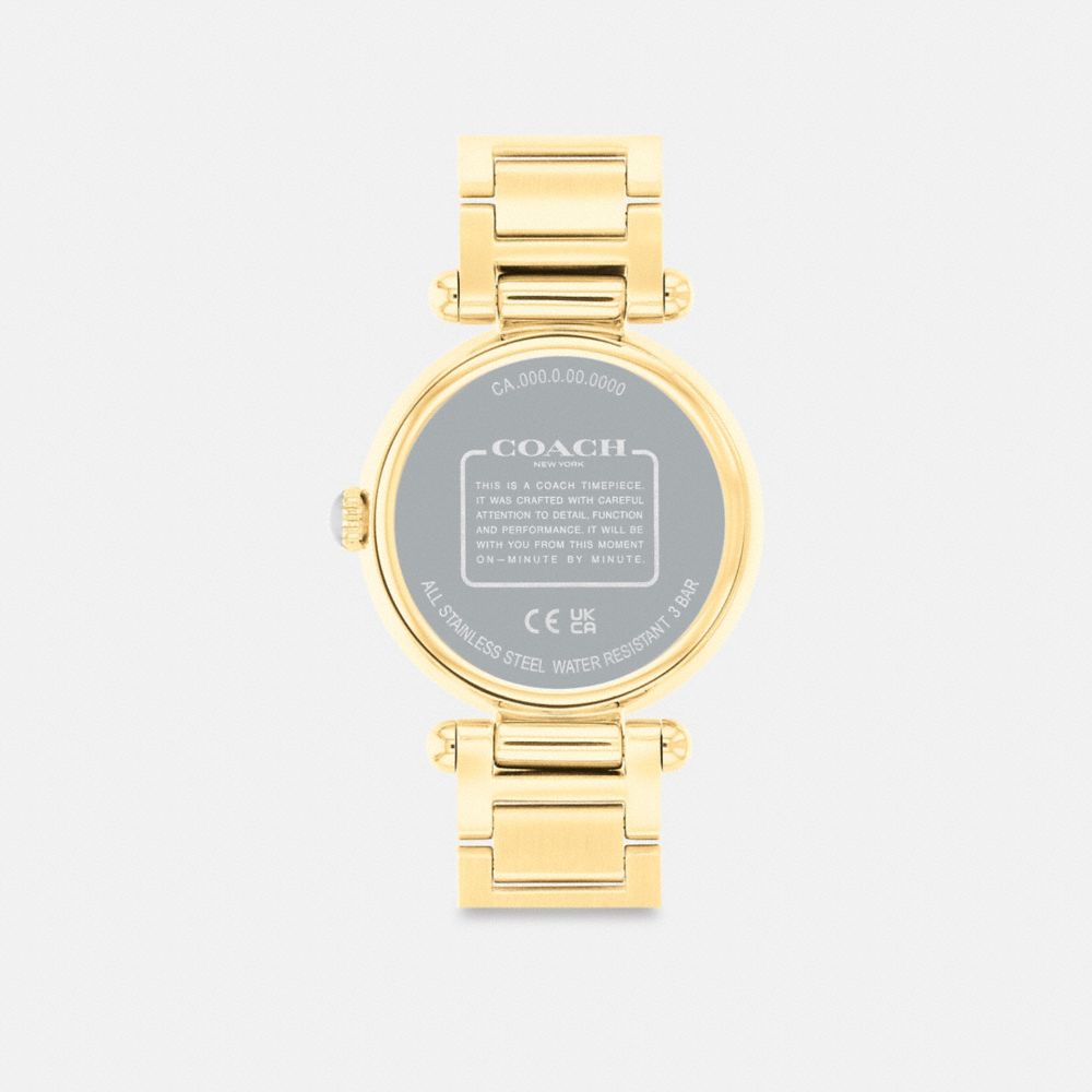 COACH®,MONTRE CARY, 34 MM,Or,Back View