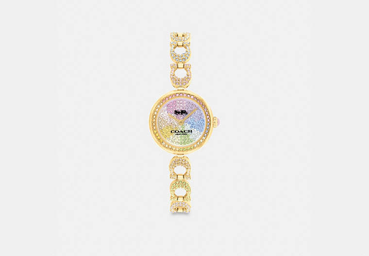 COACH®,GRACIE WATCH, 23MM,Rainbow,Front View