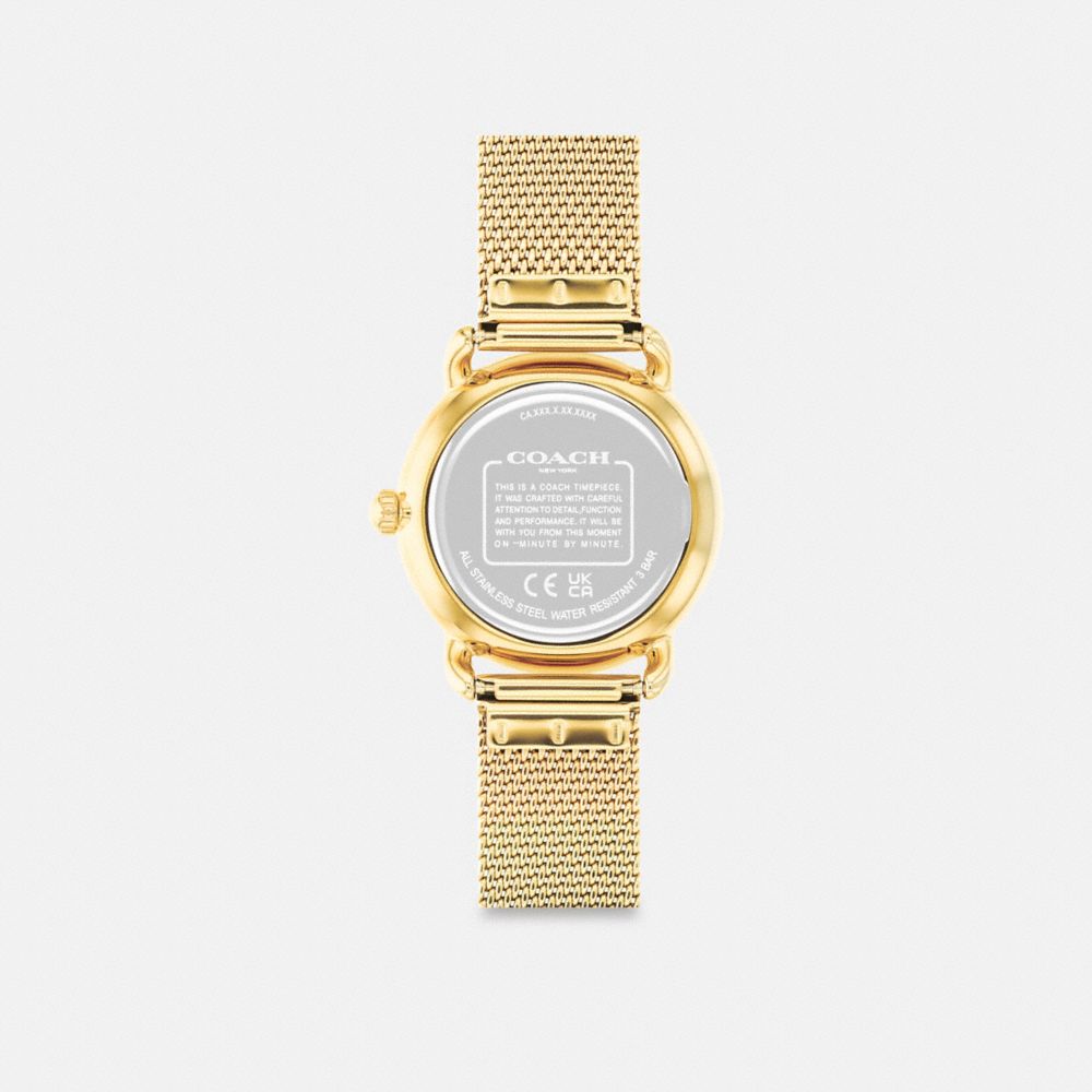 COACH®,ELLIOT WATCH, 28MM,Gold,Back View