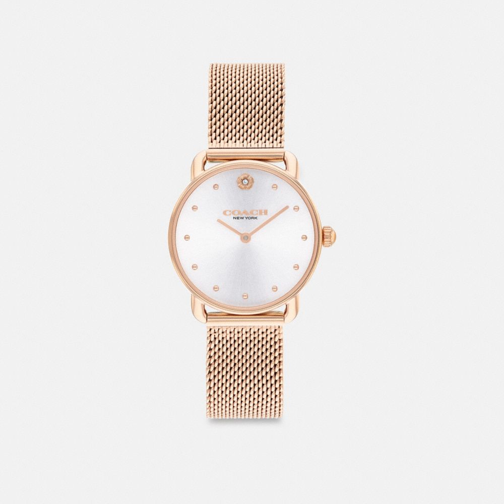 COACH®,ELLIOT WATCH, 28MM,Rose Gold,Front View