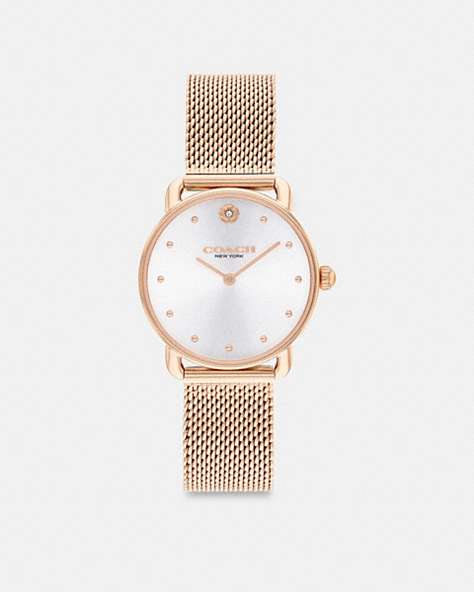 COACH®,ELLIOT WATCH, 28MM,Rose Gold,Front View