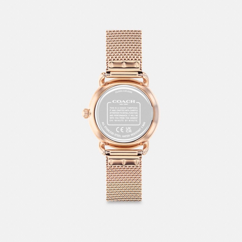 COACH®,MONTRE ELLIOT, 28 MM,Or rose,Back View