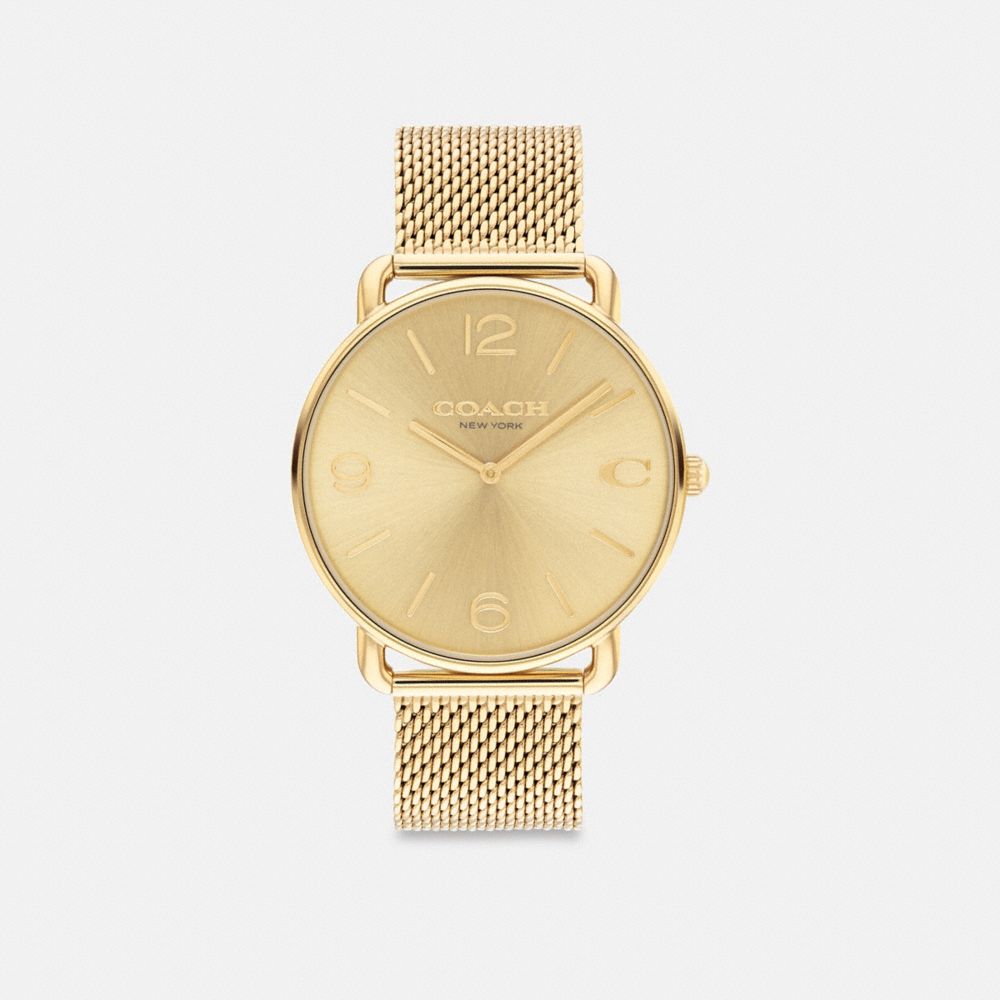 COACH®,ELLIOT WATCH, 41MM,Gold,Front View