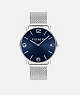 COACH®,ELLIOT WATCH, 41MM,Stainless Steel/ Blue,Front View