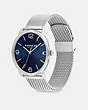 COACH®,ELLIOT WATCH, 41MM,Stainless Steel/ Blue,Angle View