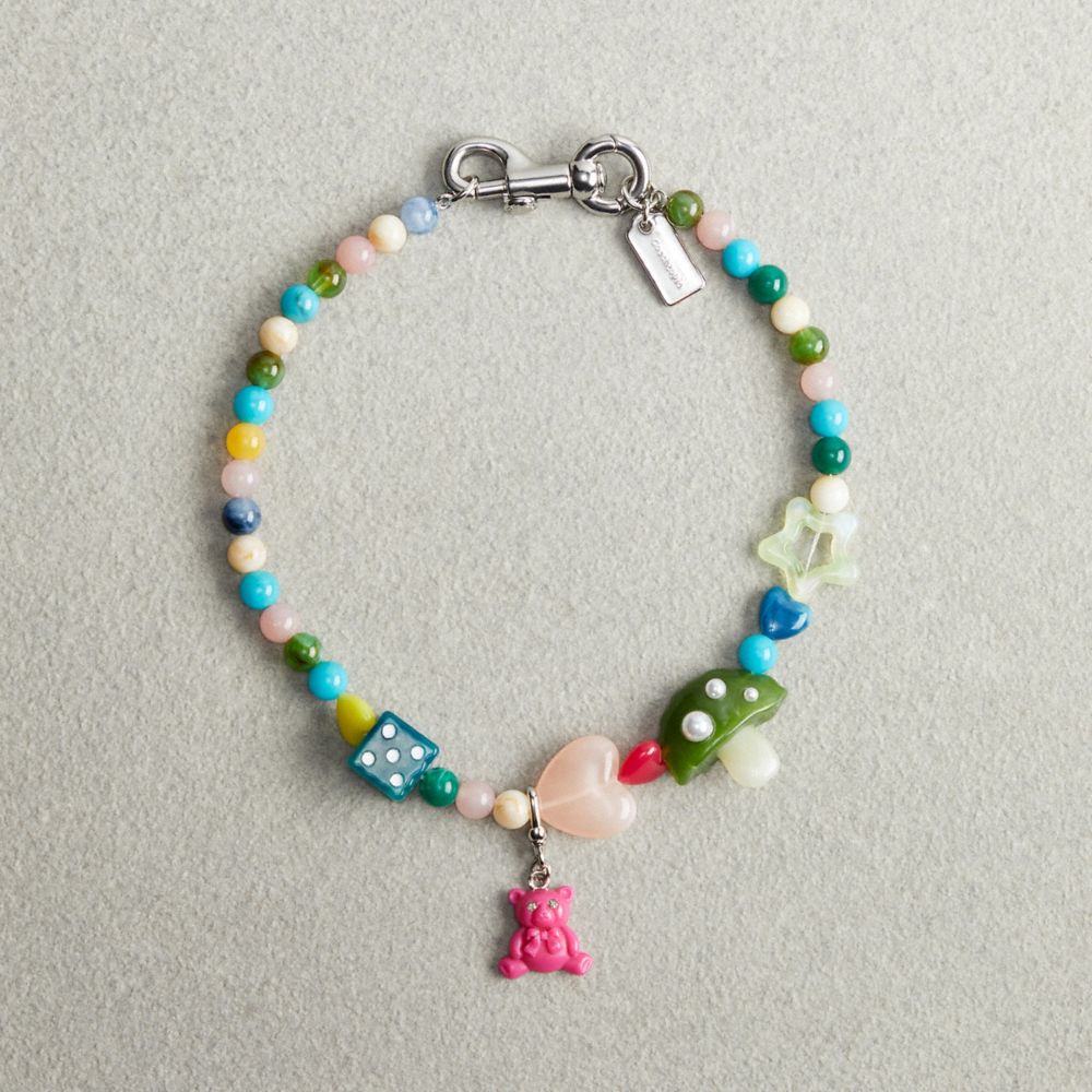 COACH®,Colorful Charm Necklace,Recycled Resin,Metal Multi.,Front View