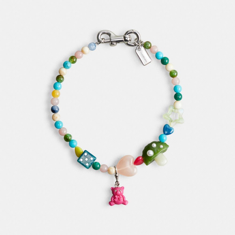 COACH®,Colorful Charm Necklace,Recycled Resin,Metal Multi.,Front View