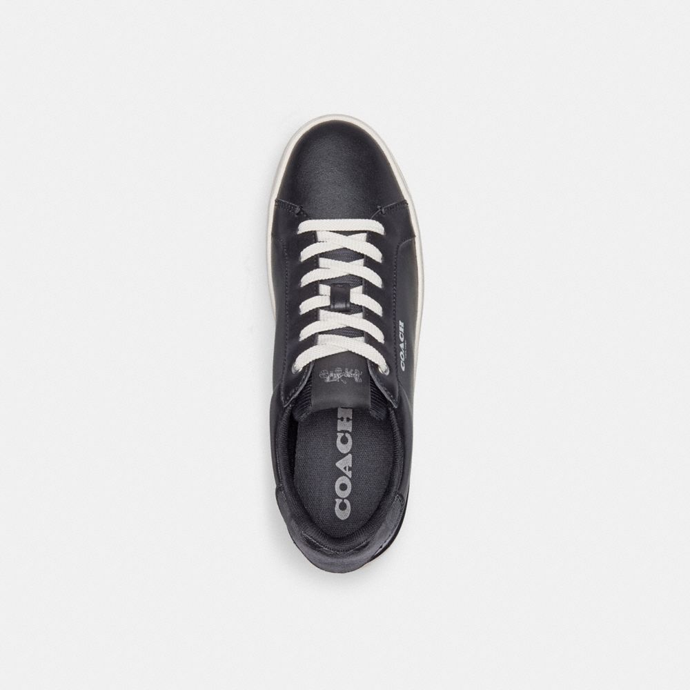 COACH®,CLIP LOW TOP SNEAKER,Black / Charcoal,Inside View,Top View