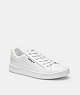 COACH®,CLIP LOW TOP SNEAKER,Leather,Optic White/Chalk,Front View