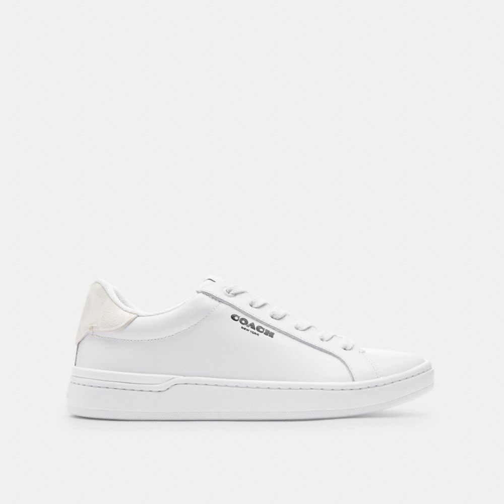 COACH®,CLIP LOW TOP SNEAKER,Optic White/Chalk,Angle View