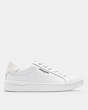 COACH®,CLIP LOW TOP SNEAKER,Leather,Optic White/Chalk,Angle View