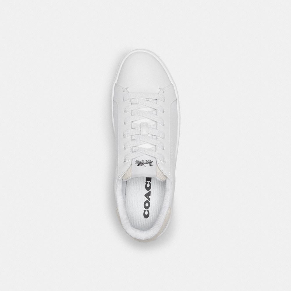 COACH®,CLIP LOW TOP SNEAKER,Optic White/Chalk,Inside View,Top View