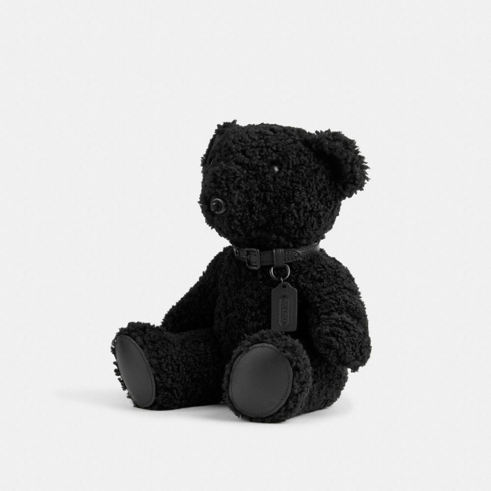 COACH®,BEAR COLLECTIBLE IN SHEARLING,Shearling,X-Large,Matte Black/Black,Front View
