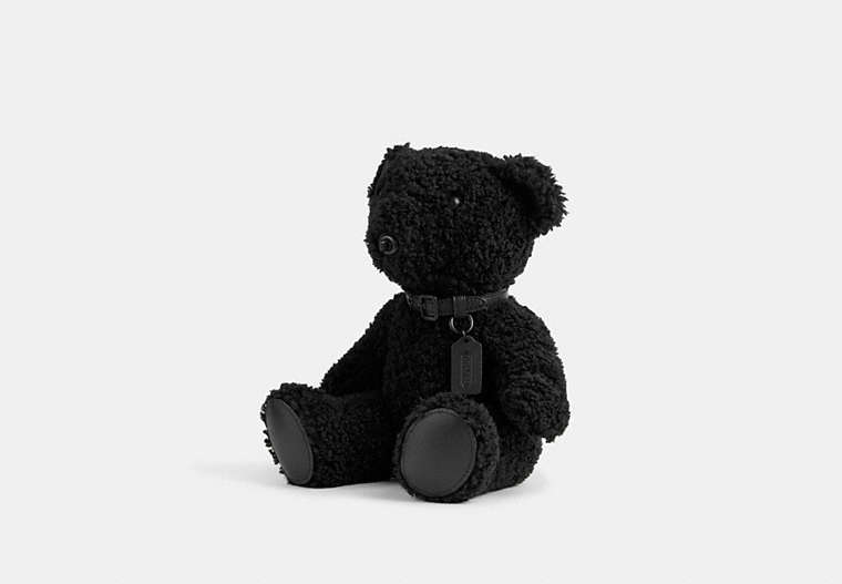 COACH®,BEAR COLLECTIBLE IN SHEARLING,Shearling,Medium,Matte Black/Black,Front View