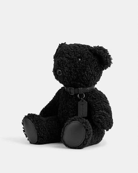 COACH®,BEAR COLLECTIBLE IN SHEARLING,Shearling,Matte Black/Black,Front View