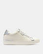 COACH®,LOWLINE LOW TOP SNEAKER,Leather,Chalk/Silver,Angle View