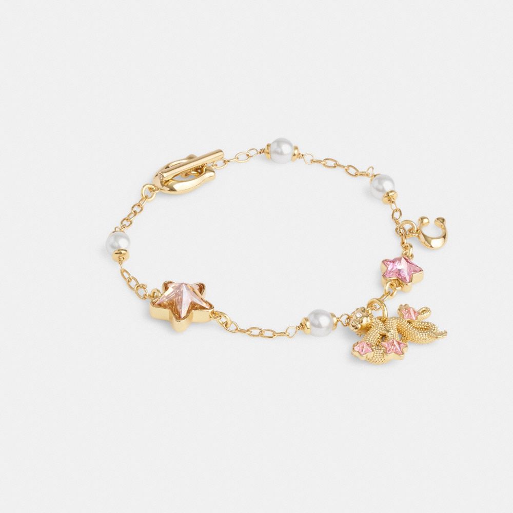 Coach Outlet New Year Chain Link Bracelet With Dragon In Gold