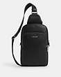 COACH®,ETHAN PACK,Pebbled Leather,Medium,Silver/Black,Front View