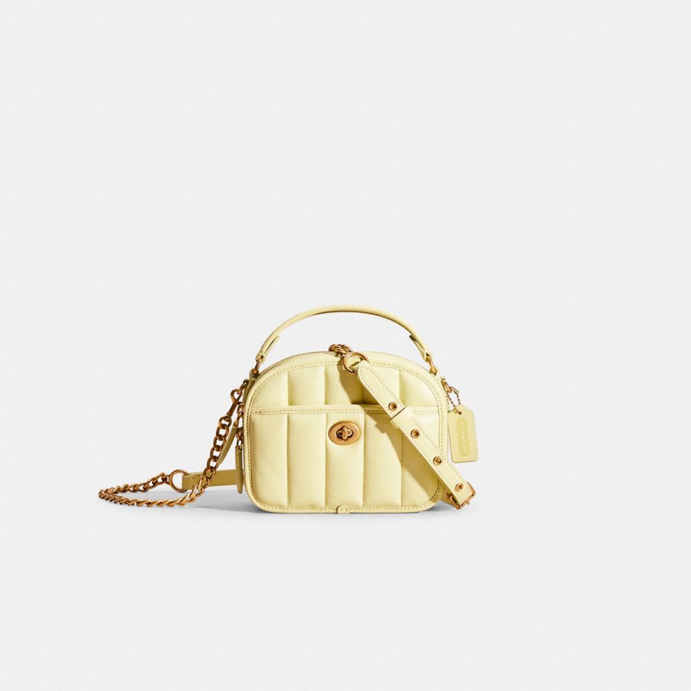 Coach Colorblock Metallic Quilted Camera Crossbody Bag