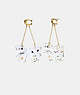 COACH®,SIGNATURE BOW STATEMENT EARRINGS,Gold/Clear,Front View