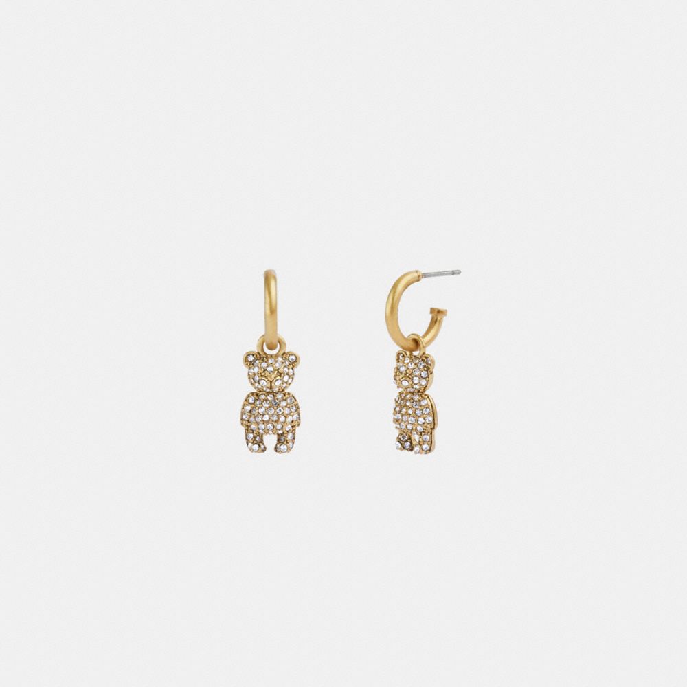 COACH ベアピアス Pave Bear Huggie Earrings COACH® Outlet | Pavé Bear Huggie Earrings