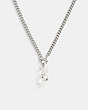 COACH®,RESIN BEAR CHAIN NECKLACE,Silver,Front View