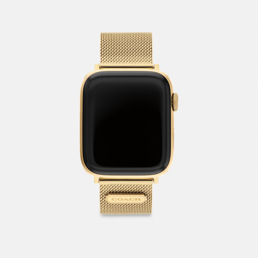 COACH®,APPLE WATCH® STRAP, 42MM and 44MM,Gold,Front View