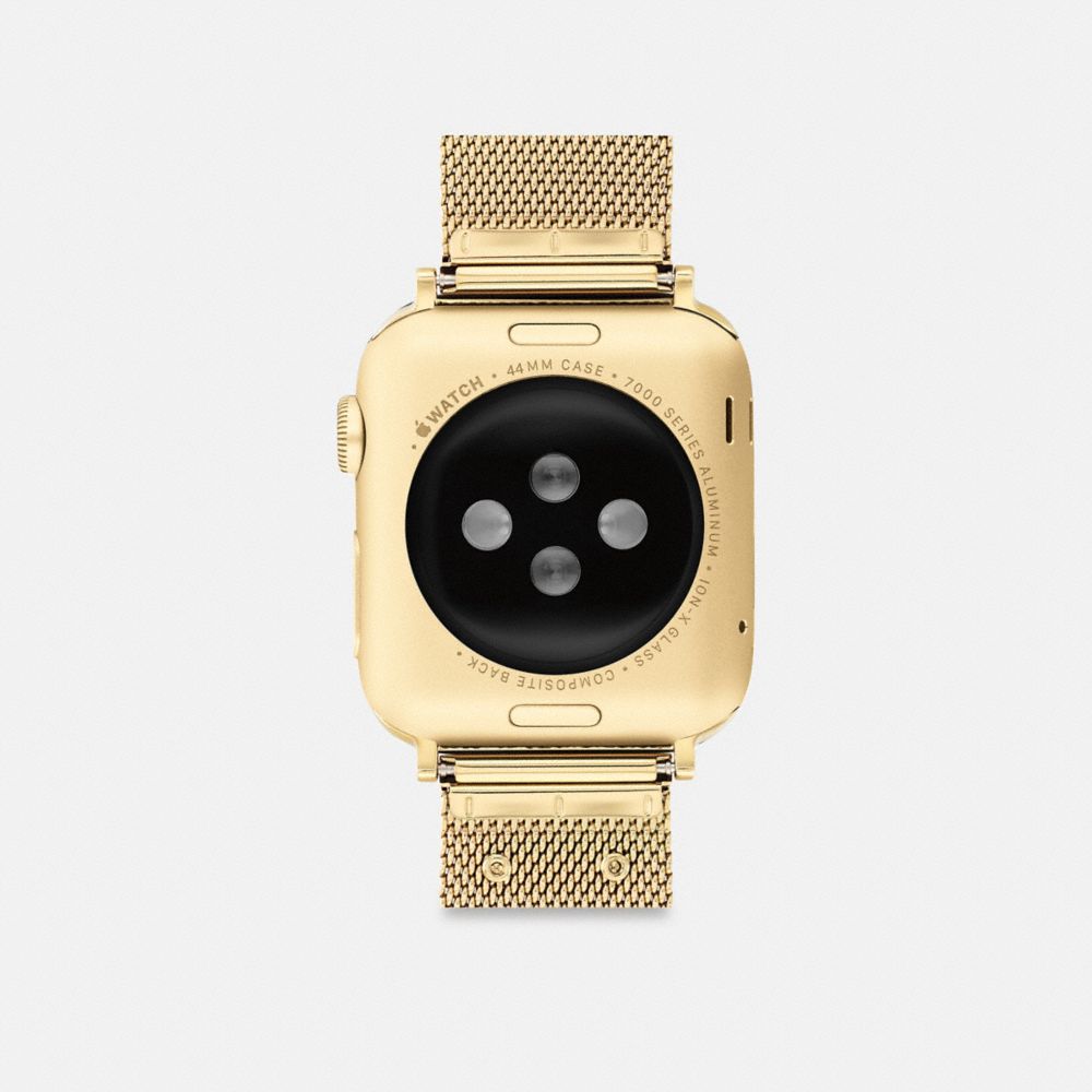 COACH®,APPLE WATCH® STRAP, 42MM and 44MM,Gold,Back View