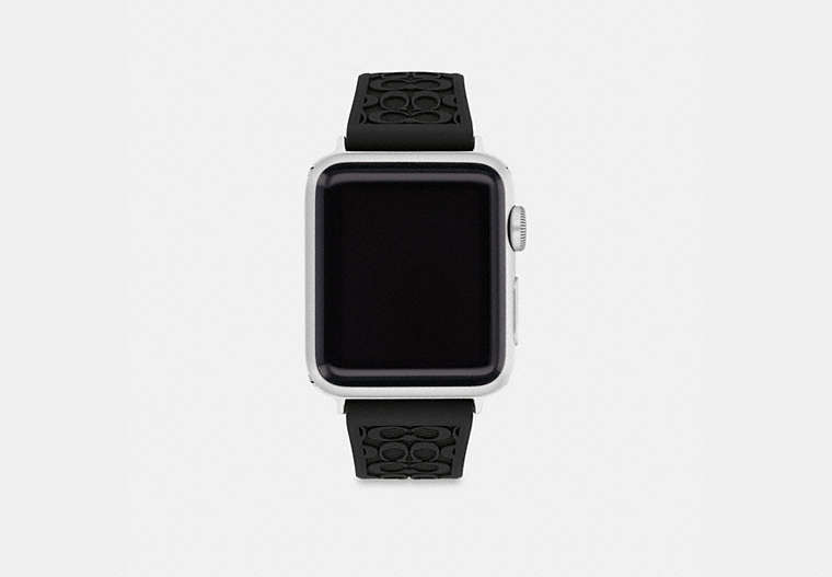 COACH®,APPLE WATCH® STRAP, 38MM and 40MM,Black,Front View