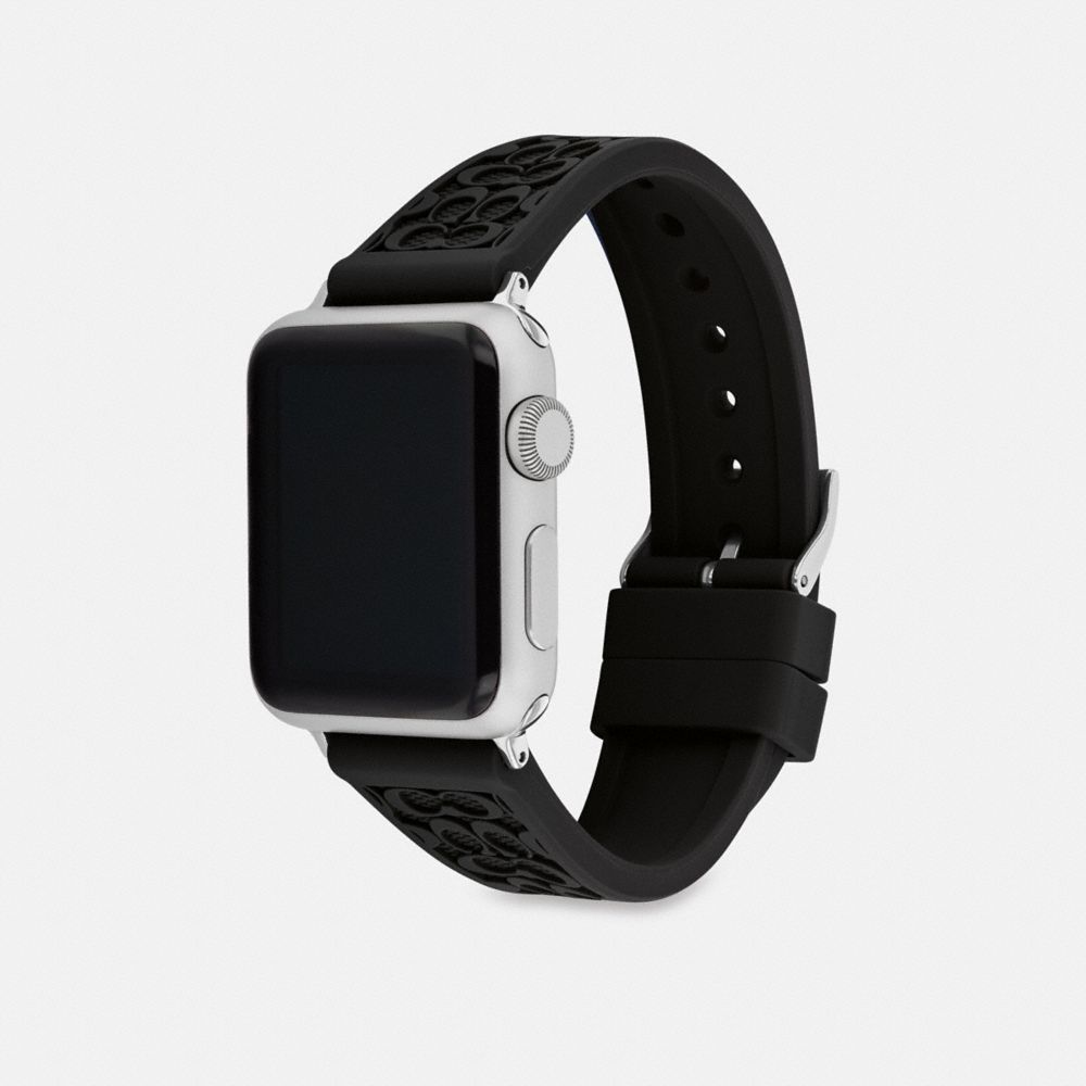 COACH®,APPLE WATCH® STRAP, 38MM and 40MM,Black,Angle View
