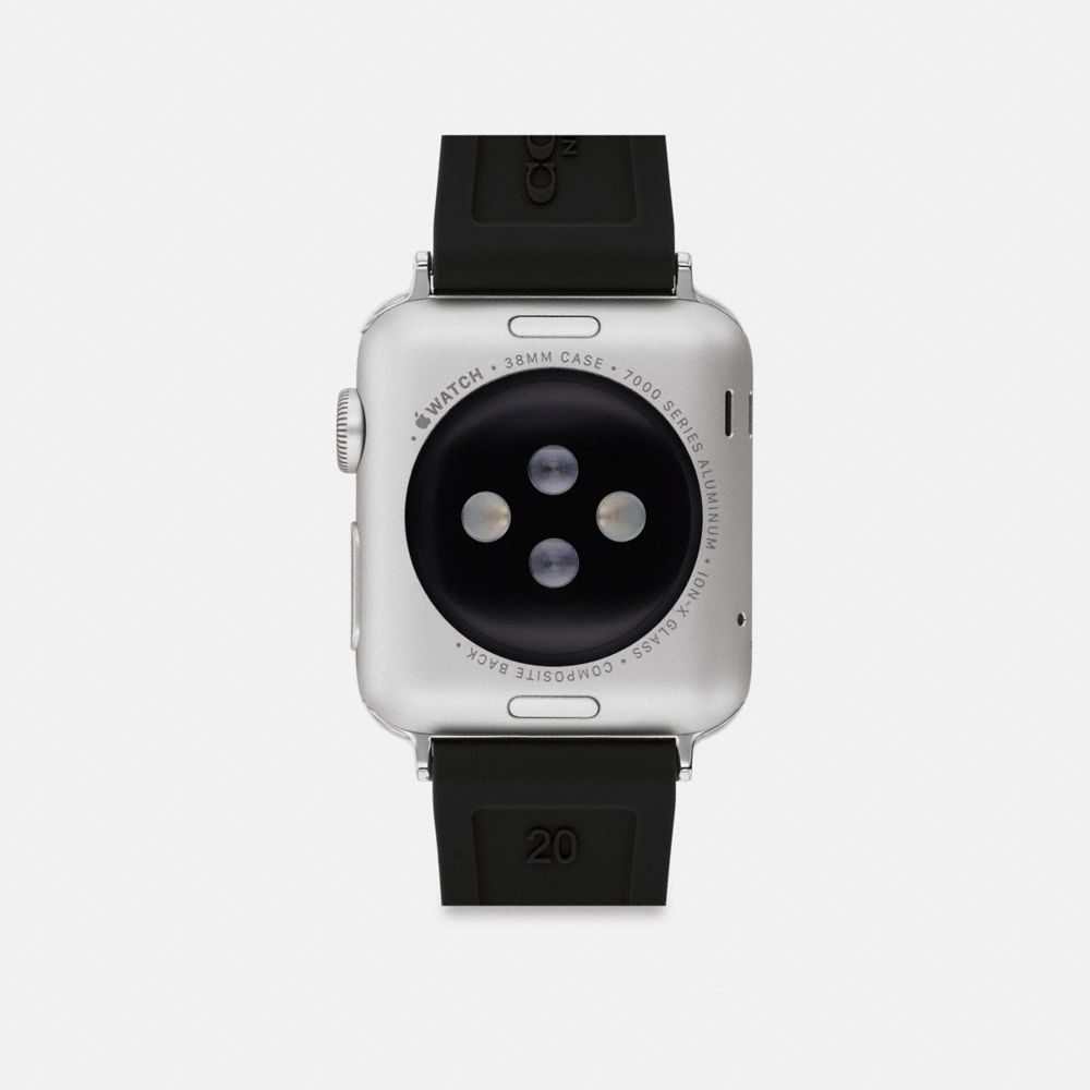 COACH®,APPLE WATCH® STRAP, 38MM and 40MM,Black,Back View
