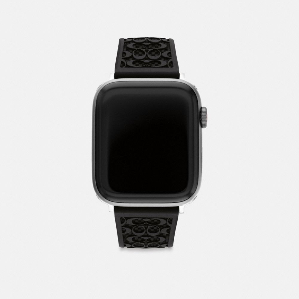 COACH®,APPLE WATCH® STRAP, 42MM AND 44MM,Black,Front View