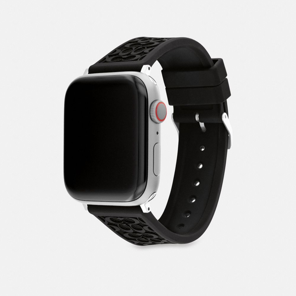 COACH®,BRACELET APPLE WATCH®, 42 MM ET 44 MM,Noir,Angle View