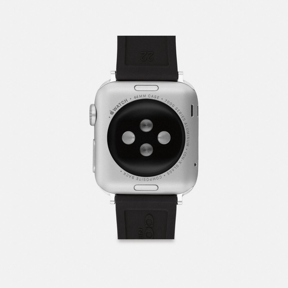 COACH®,APPLE WATCH® STRAP, 42MM AND 44MM,Black,Back View