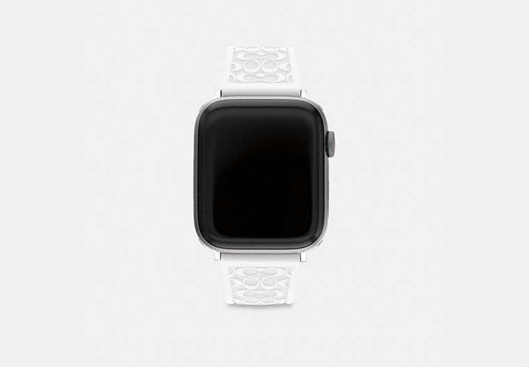 COACH®,APPLE WATCH® STRAP, 42MM AND 44MM,White,Front View