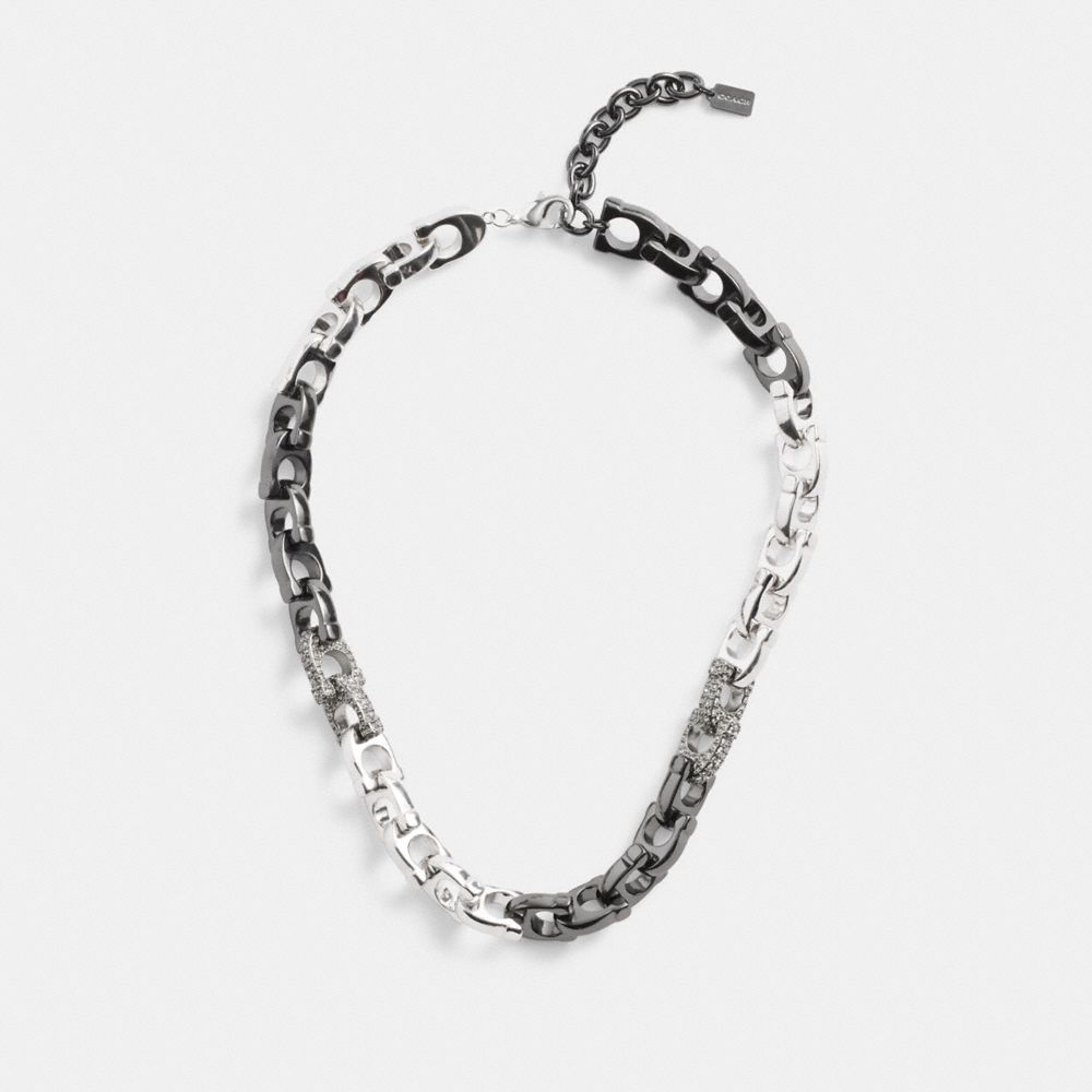 Pavé Signature Mixed Chain Necklace