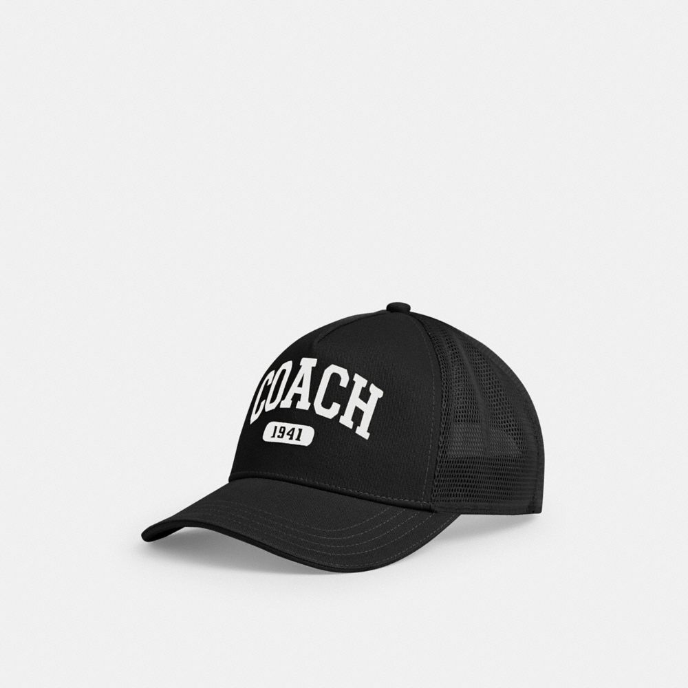 COACH®,COACH 1941 EMBROIDERED TRUCKER HAT,cottontwill,Black,Front View