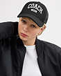 COACH®,COACH 1941 EMBROIDERED TRUCKER HAT,cottontwill,Black,Angle View