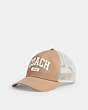 COACH®,COACH 1941 EMBROIDERED TRUCKER HAT,cottontwill,Light Saddle,Front View