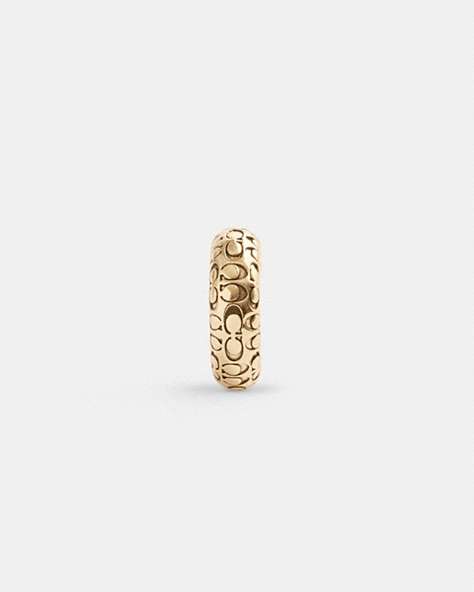 COACH®,QUILTED SIGNATURE EAR CUFF,Plated Brass,Gold,Front View