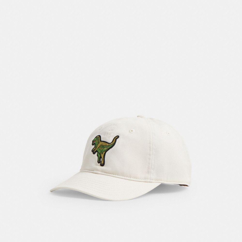 COACH®,REXY PATCH BASEBALL HAT,cotton,Chalk,Front View