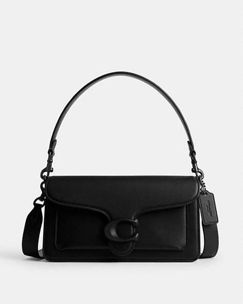 COACH®,TABBY SHOULDER BAG 26,Glovetanned Leather,Matte Black/Black,Front View