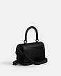 COACH®,ROGUE TOP HANDLE,Glovetanned Leather,Medium,Matte Black/Black,Angle View