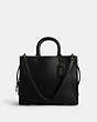 COACH®,ROGUE,Glovetanned Leather,Large,Matte Black/Black,Front View