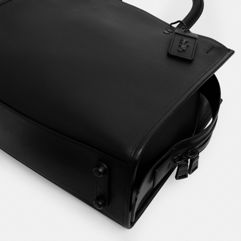 COACH®,Rogue Bag,Leather,Satchel,Logo,Metal,Work,Black,Outsole View